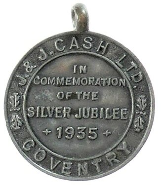 obverse view of J & J Cash George V Jubilee medal