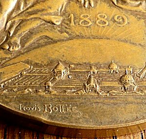 close up view of Louis-Alexandre Bottée name as designer of this medal