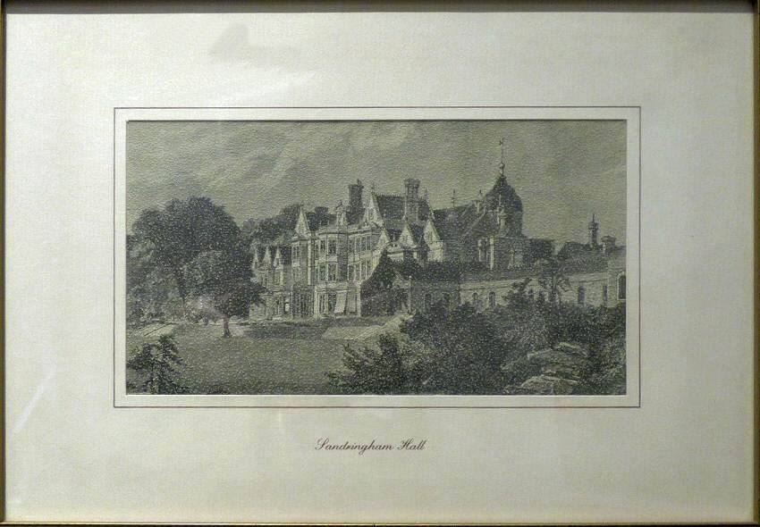J & J Cash woven picture with printed image of Sandringham Hall