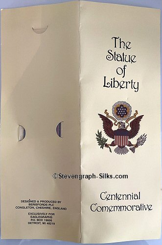 view of front and back cover of stiff card folder with bookmark in the inside