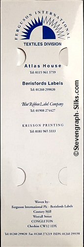 rear view of the bookmark, showing the printed name of Berisfordx