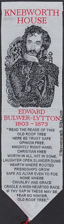 bookmark with title words and portrait of Edward Bulwer-Lytton