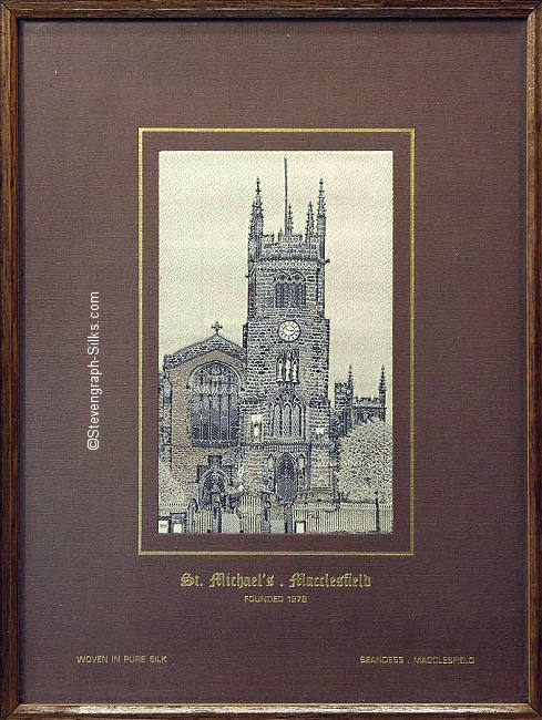 picture with title words and image of St. Michael's Church, Macclesfield