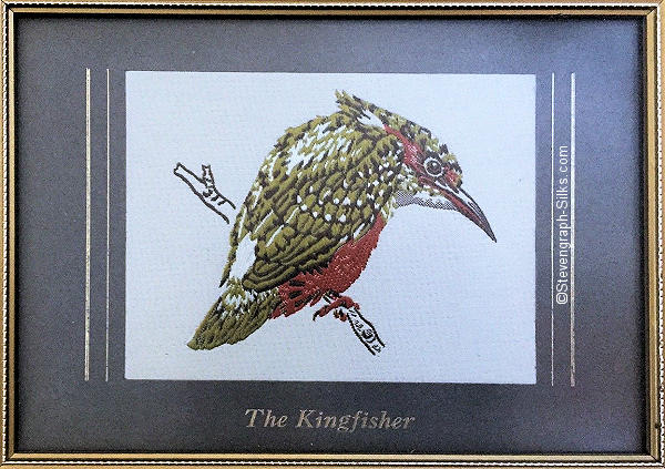 picture with image of a kingfisher bird, and title words printed beneath