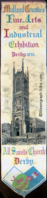 Bookmark with words and image of All Saints Church, Derby