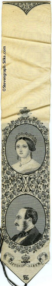 same bookmark with extended white space above images of Queen Victoria and Prince Albert