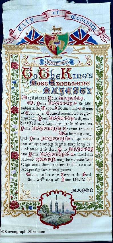 Ribbon, known as The Loyal Address to H.M. King Edward VII, 1902