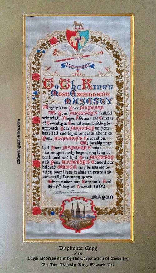 Ribbon, known as The Loyal Address to H.M. King Edward VII, 1902