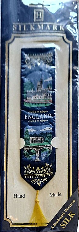 woven bookmark with word, ENGLAND