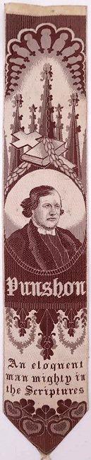 bookmark with portrait of Punshon and title words