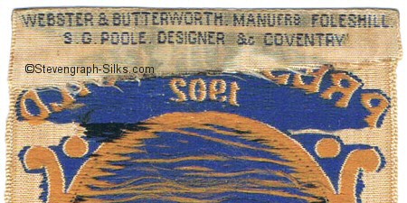 Woven credit on the reverse of this bookmarker