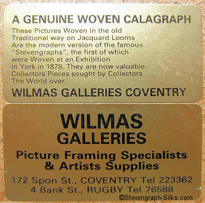 printed back label, with Wilmas name