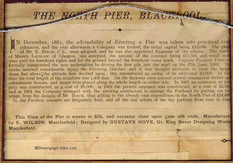The North Pier, Blackpool - Reverse side label