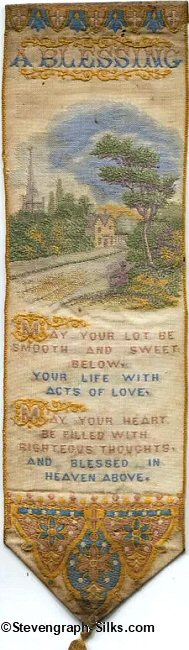 bookmark with title words and country scene