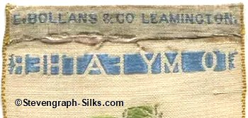 Bollans & Co. logo on the reverse top turn-over of this bookmark