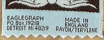 view of front top of this bookmark showing woven weavers name
