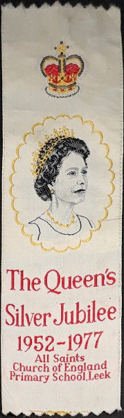 Short bookmark with portrait of Her Majesty, Queen Elizabeth II, and title words