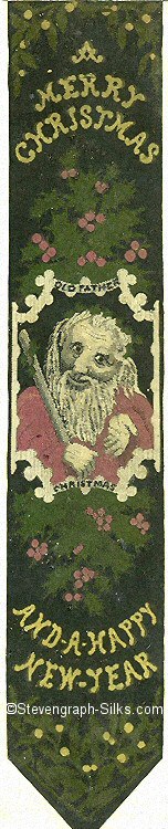 Bookmark with words and image of Father Christmas to represent the word "Christmas"