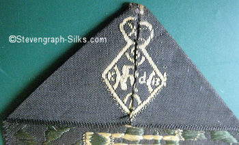 Diamond Registration Mark woven on bottom pointed end of this bookmark