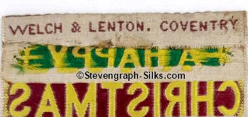 Welch & Lenton logo on the reverse top turn over of this bookmark