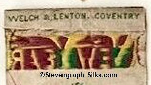 Welch & Lenton logo on the reverse top turn-over of this bookmark