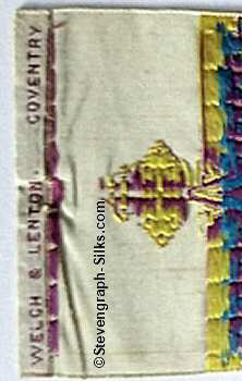 Welch & Lenton logo woven on top turnover on the back of this bookmark