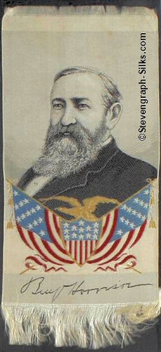 Small favour with portrait of President Benjamin Harrison