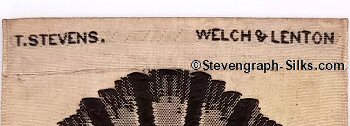 Stevens logo on the reverse top turn-over of this bookmark