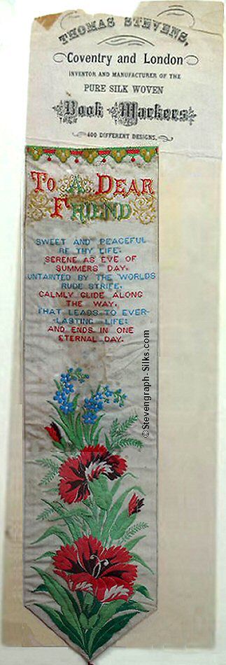 Bookmark with words and image of flowers