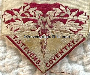 Stevens name woven on reverse pointed end of this bookmark