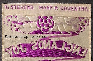 Stevens logo on the reverse top turnover of this bookmark