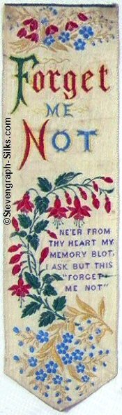 Bookmark with large words and various flowers