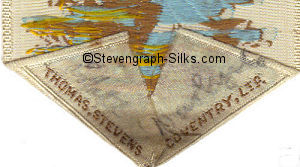 Stevens logo on the reverse pointed end of this bookmark