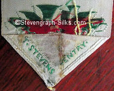 Stevens logo on the reverse pointed end of this bookmark