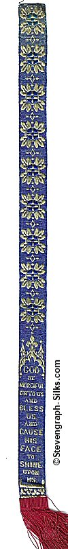 long thin bookmark with decorative pattern and words at the bottom only