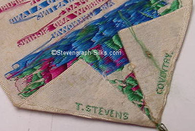 Stevens logo on the reverse pointed end of this bookmark