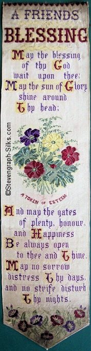 Bookmark with words and small bunch of flowers