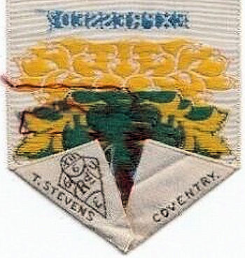 Stevens logo and diamond registration mark on the reverse pointed end of this bookmark