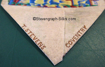 Stevens logo on the reverse pointed end of this bookmark