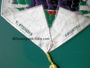 Stevens logo on the reverse pointed end of this bookmark