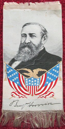 Small favour with portrait of President Benjamin Harrison
