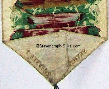Stevens logo on the reverse pointed end of this bookmark