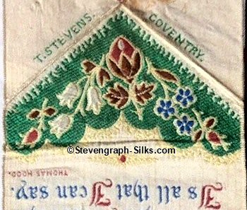 Stevens logo on the reverse pointed end of this bookmark