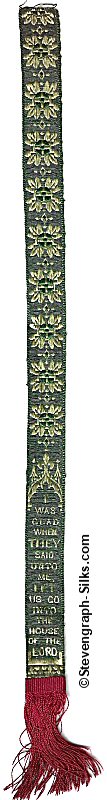long thin bookmark with decorative pattern and words at the bottom only