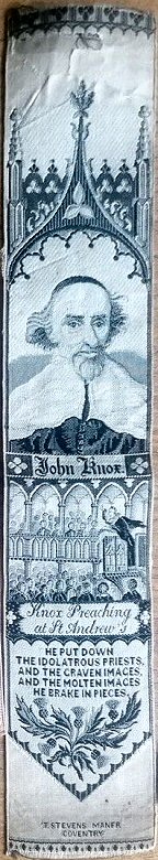 Bookmark with words and portrait image of John Knox