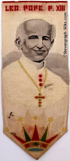 Bookmark with title words and portrait of the Pope