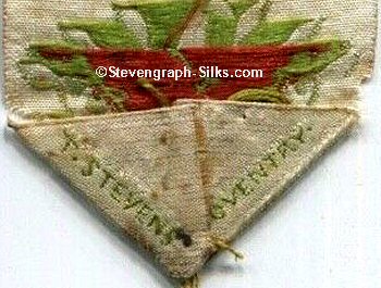Stevens logo on the reverse pointed end of this bookmark