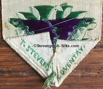 Stevens logo on the reverse pointed end of this bookmark