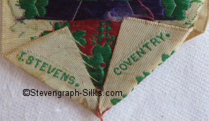 Stevens logo on the reverse pointed end of this bookmark