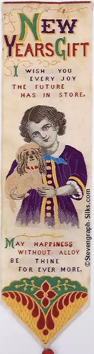 Bookmark with image of little boy holding his favourite dog